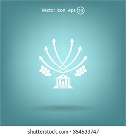 Vector illustration with the image of arrows and people