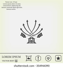 Vector illustration with the image of arrows and people