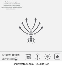 Vector illustration with the image of arrows and people