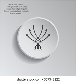 Vector illustration with the image of arrows and people