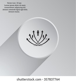 Vector illustration with the image of arrows and people