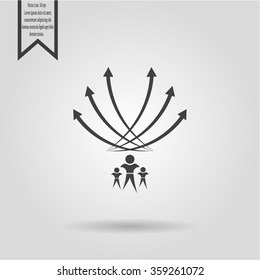 Vector illustration with the image of arrows and people