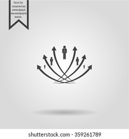 Vector illustration with the image of arrows and people