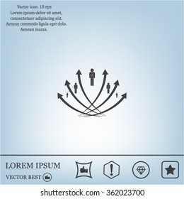 Vector illustration with the image of arrows and people