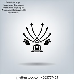 Vector illustration with the image of arrows and people