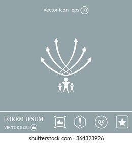 Vector illustration with the image of arrows and people