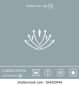 Vector illustration with the image of arrows and people