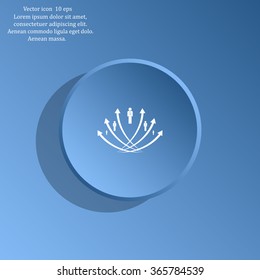Vector illustration with the image of arrows and people