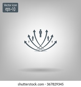Vector illustration with the image of arrows and people