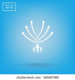 Vector illustration with the image of arrows and people