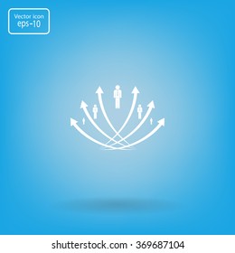 Vector illustration with the image of arrows and people