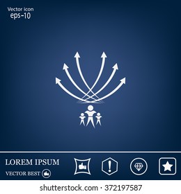 Vector illustration with the image of arrows and people