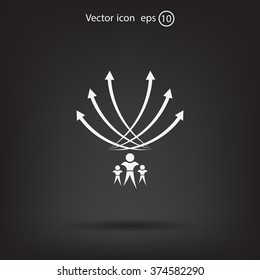 Vector illustration with the image of arrows and people