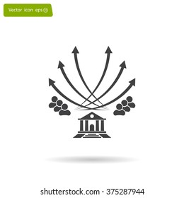 Vector illustration with the image of arrows and people