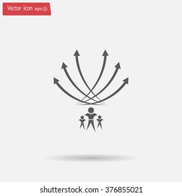 Vector illustration with the image of arrows and people