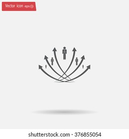 Vector illustration with the image of arrows and people