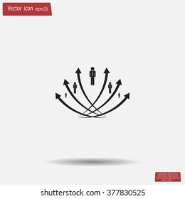 Vector illustration with the image of arrows and people