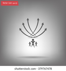 Vector illustration with the image of arrows and people