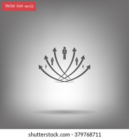 Vector illustration with the image of arrows and people