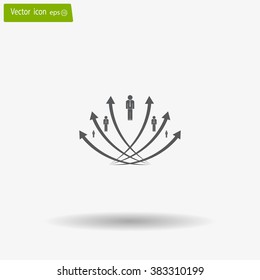 Vector illustration with the image of arrows and people