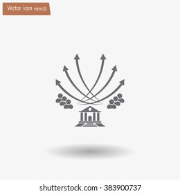 Vector illustration with the image of arrows and people