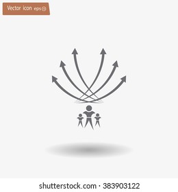 Vector illustration with the image of arrows and people