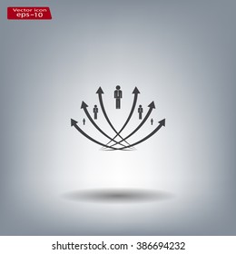 Vector illustration with the image of arrows and people