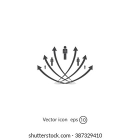 Vector illustration with the image of arrows and people