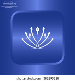 Vector illustration with the image of arrows and people