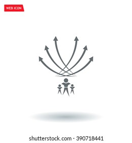 Vector illustration with the image of arrows and people