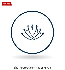 Vector illustration with the image of arrows and people