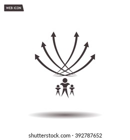Vector illustration with the image of arrows and people