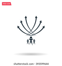 Vector illustration with the image of arrows and people