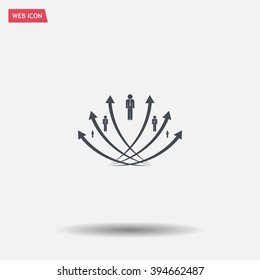 Vector illustration with the image of arrows and people