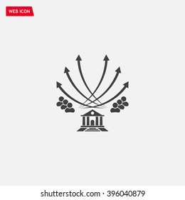 Vector illustration with the image of arrows and people