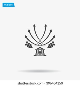 Vector illustration with the image of arrows and people