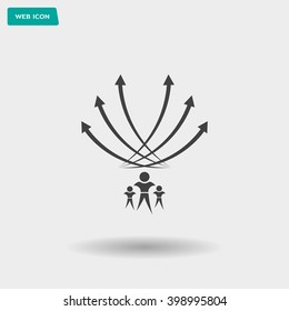 Vector illustration with the image of arrows and people