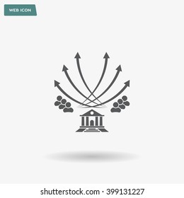 Vector illustration with the image of arrows and people