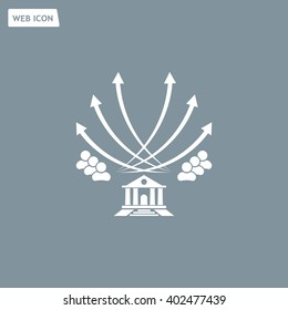 Vector illustration with the image of arrows and people