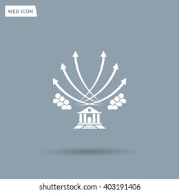 Vector illustration with the image of arrows and people