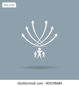 Vector illustration with the image of arrows and people