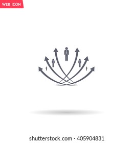 Vector illustration with the image of arrows and people