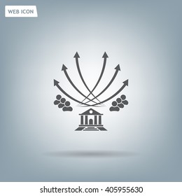 Vector illustration with the image of arrows and people