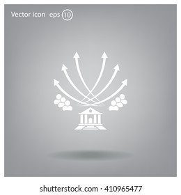 Vector illustration with the image of arrows and people