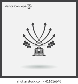 Vector illustration with the image of arrows and people