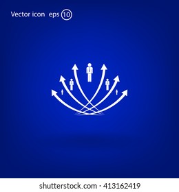 Vector illustration with the image of arrows and people