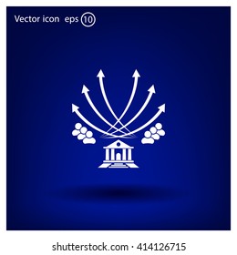 Vector illustration with the image of arrows and people