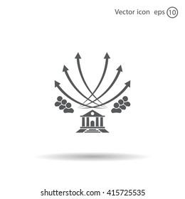 Vector illustration with the image of arrows and people