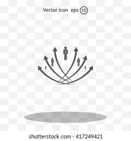 Vector illustration with the image of arrows and people