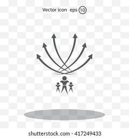 Vector illustration with the image of arrows and people